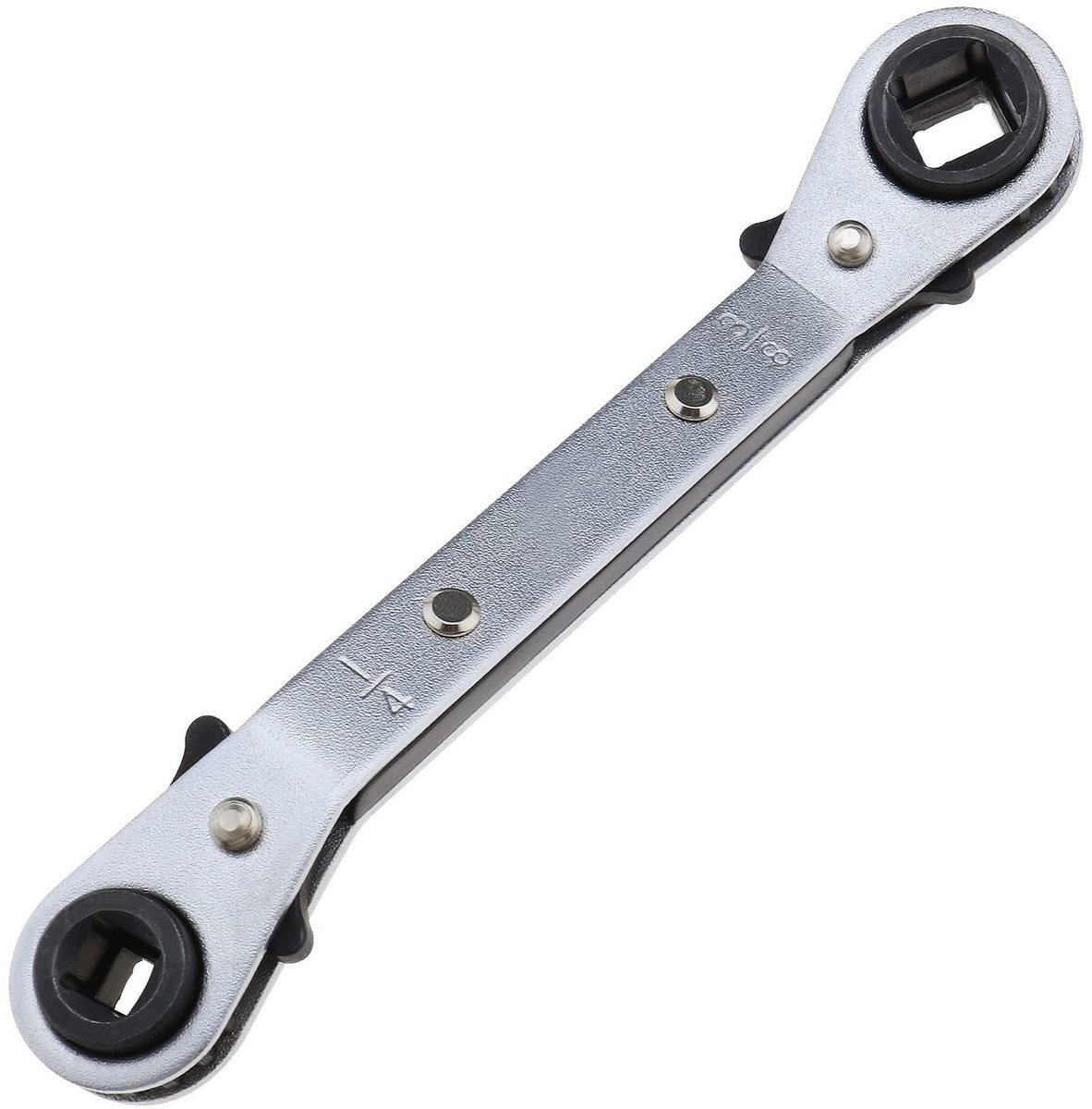 Dailygoods- Ratelsleutel 4-in-1 - Omkeerbare Moersleutel - HVAC Onderhoudsleutel - Stalen Constructie - Totale Lengte 138 mm - Gewicht 94 g