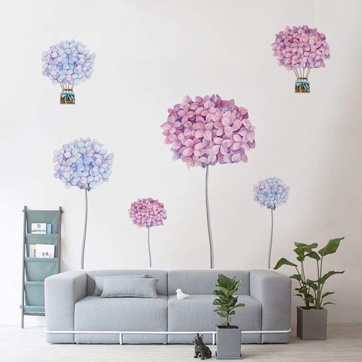 Dailygoods- Muursticker Bloemen - Muurstickers Kinderkamer - Muurstickers Woonkamer - Muurstickers Slaapkamer - Vriendelijk Vinyl - Eenvoudig Aan Te Brengen - Wanddecoratie