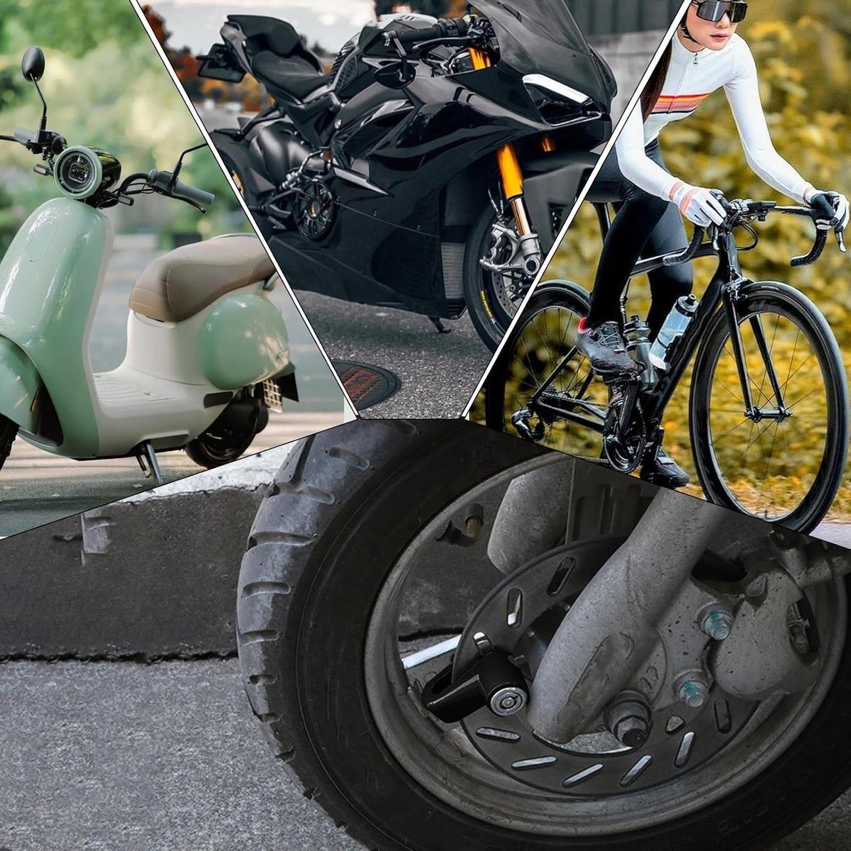 Remschijfslot Motor - Wielslot Scooter - Diefstal Beveiligen - Waterdicht Staal - 14.6 cm - Zwart – foto 3