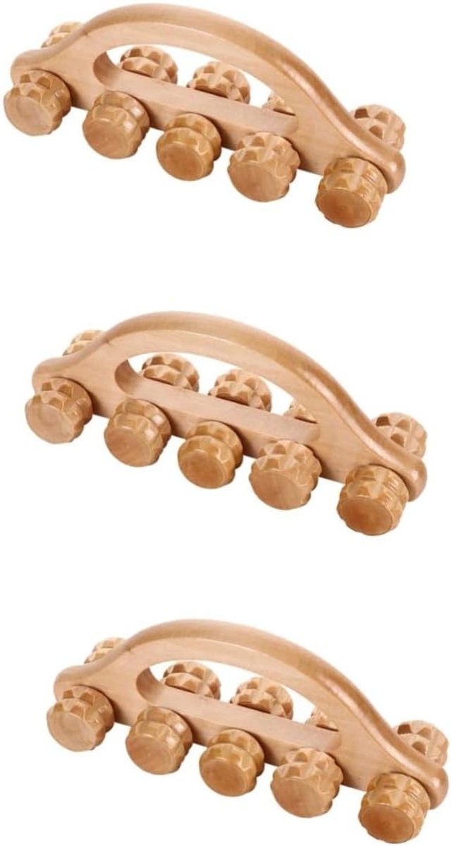 Massage Roller Set - Houten Massager - Spierontspanning Na Sport - Ergonomisch Ontwerp - 3 Stuks - Roségoud