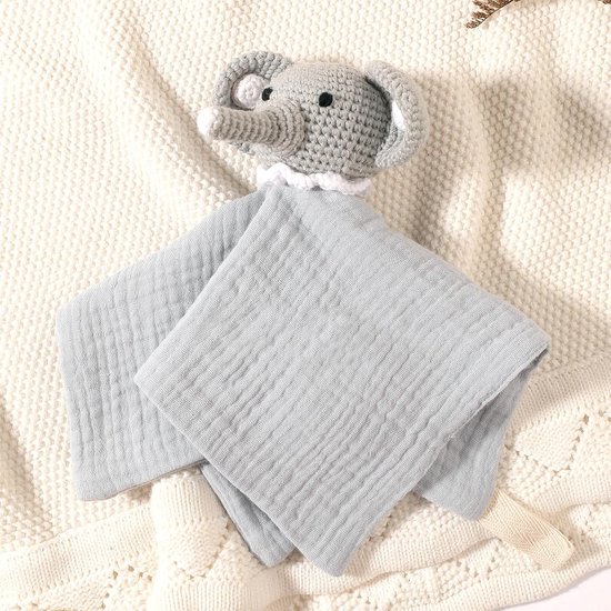 Baby Knuffeldoek - Troostdoek Dieren - Baby Kalmeren - Zacht Katoen - 25 cm - Meerdere Dieren — afbeelding 4
