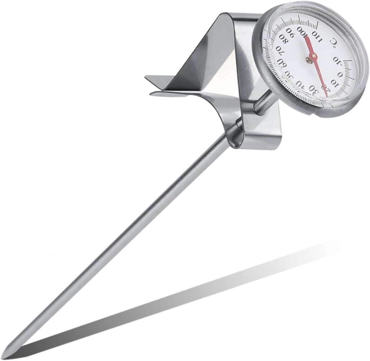 Melkthermometer - Koffie thermometer - Melk opschuimen - Roestvrijstalen punt - 193 cm - Zilver