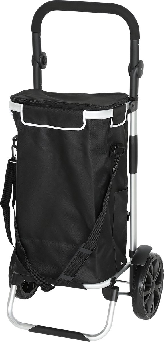Killogood 3-in-1 opvouwbare boodschappentrolley - 40L inhoud - draagvermogen 25kg - met koelvak - zwart