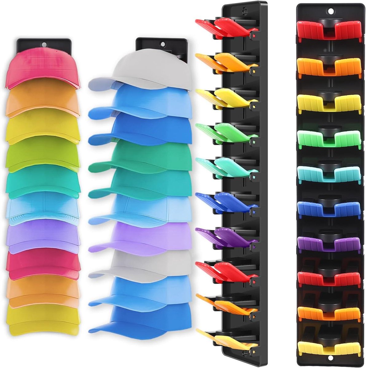 Hoedenhouders - Cap Houder - Hoeden Opbergen - Veerclip Ontwerp - 2 stuks - Multicolor
