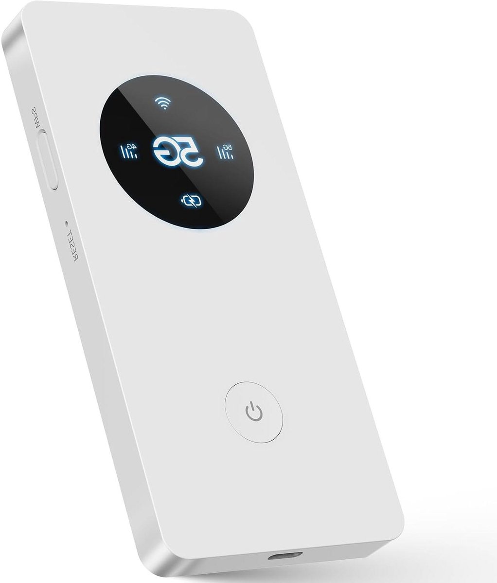 Mobiele Hotspot - 5G Router Sim - Internet op Reis - Tot 16 Apparaten - 5000mAh Batterij - Wit