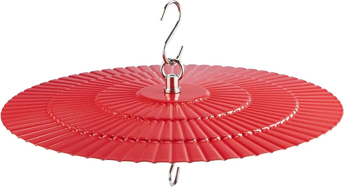 Vogelvoeder Regenbescherming - Voederhuisje Paraplu - Vogels Voeren - Metalen Koepelschild - 28.4 cm Diameter - Rood