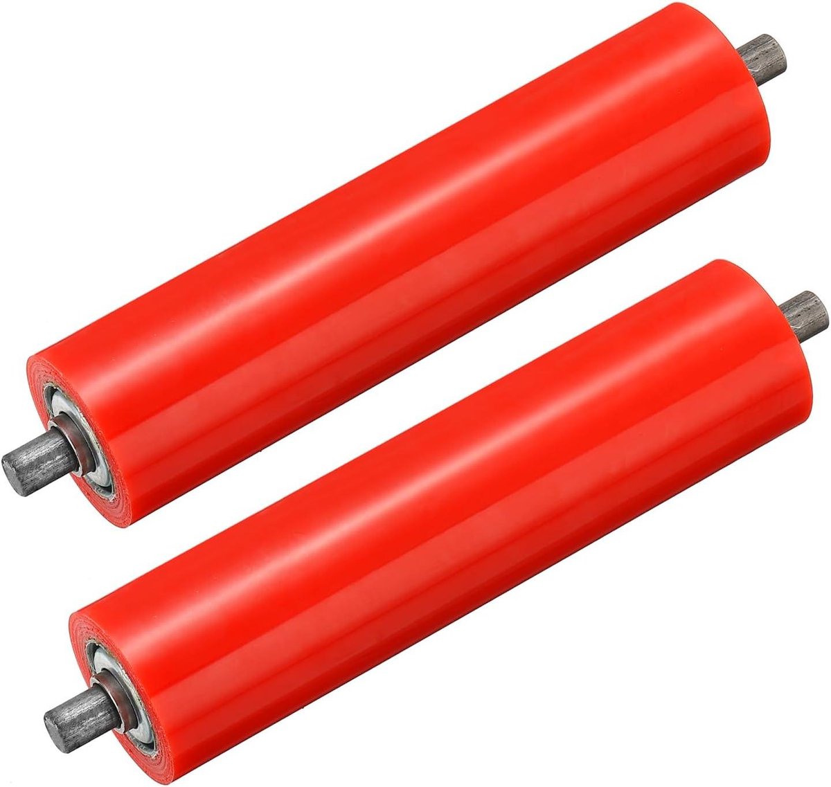 Transportrollen Set - Conveyor Rollen - Goederen Verplaatsen - Roestvrij Staal - 2 Stuks 20 cm - Rood