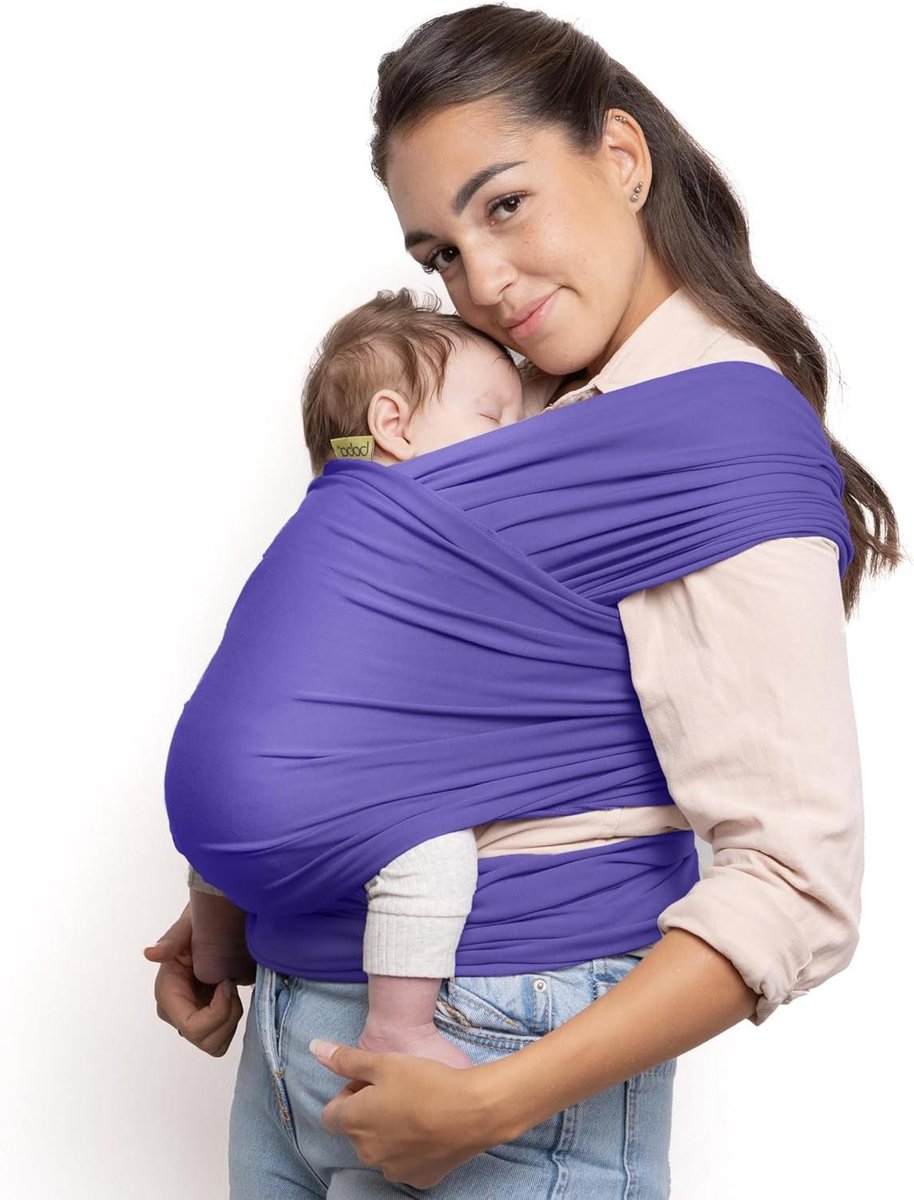 Boba Baby Draagdoek - Draagzak Baby Slings - Baby Dragen - Originele Rekbare Doek - 5 m lang - Paars