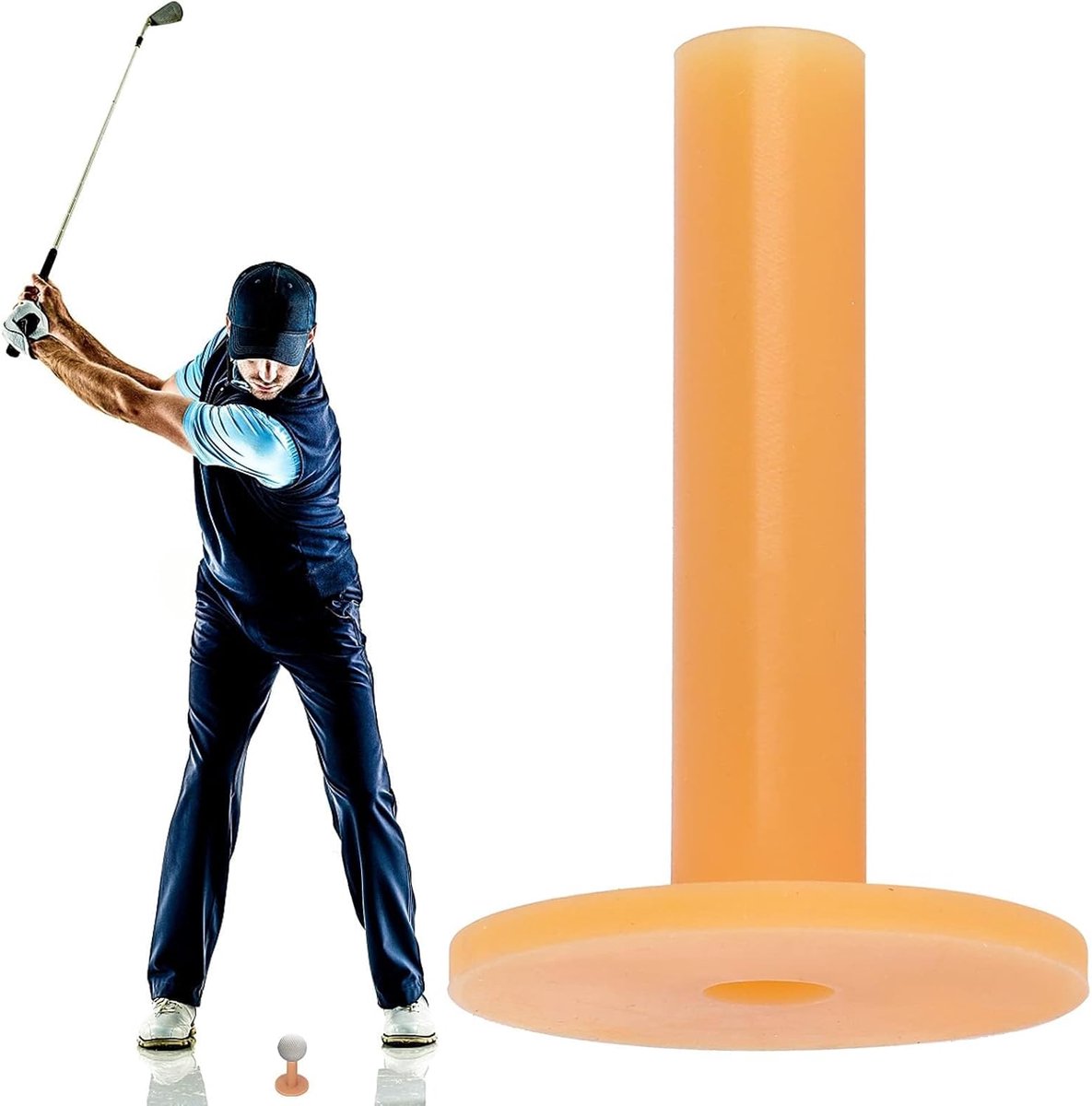 80mm Rubber Golf Tees - Houder voor Driving Range en Golf Oefeningen