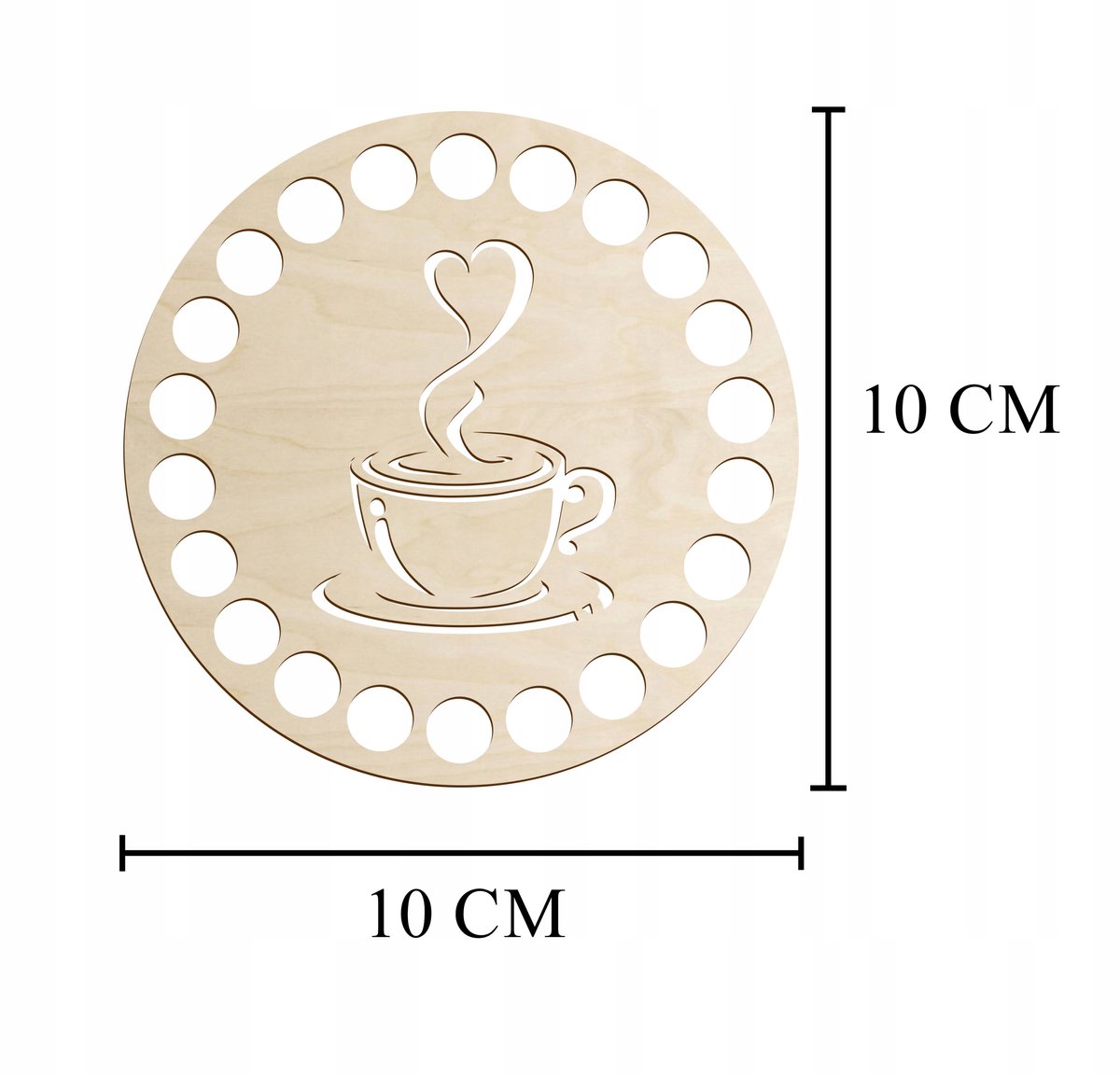 SMX Design - Onderzetter - Hout - 10 cm - Motief Koffie