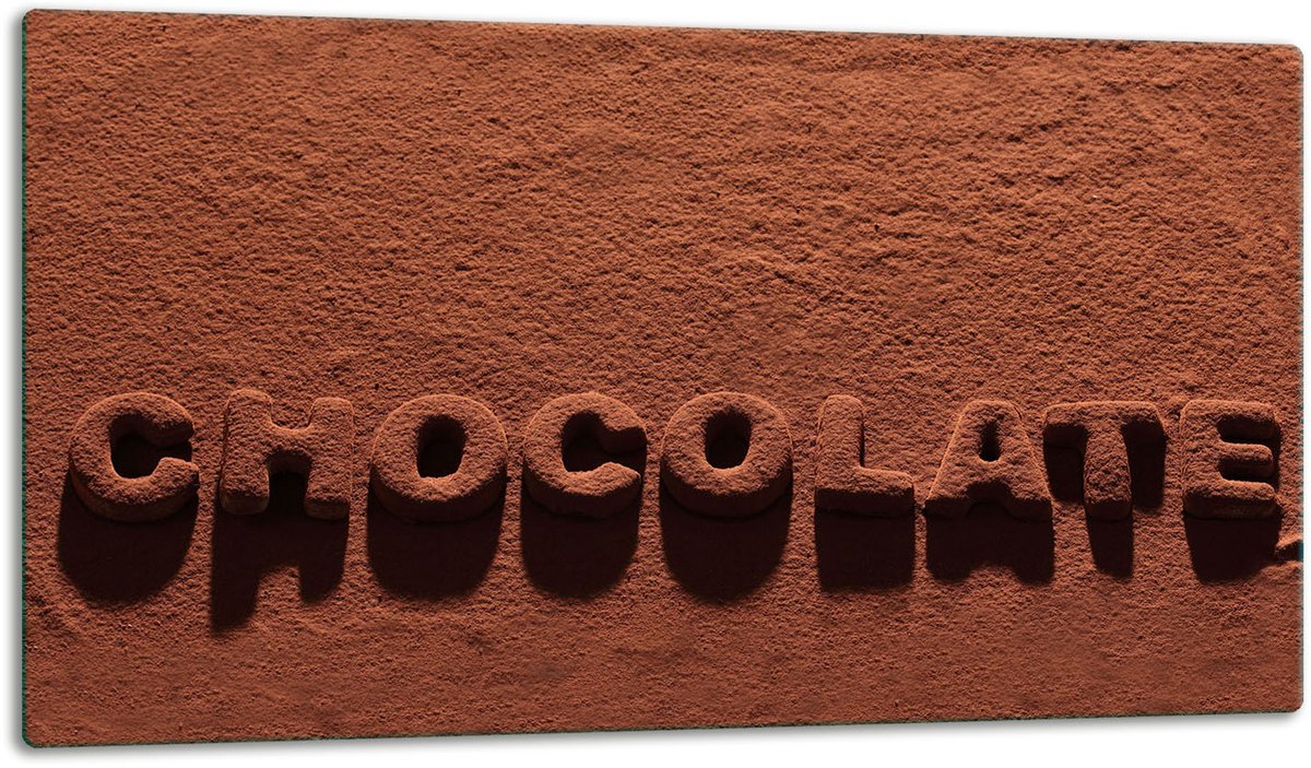 TMK ArtDeko - Glazen Snijplank - 52x30cm - Chocolade Motief - Hitte- en Krasbestendig