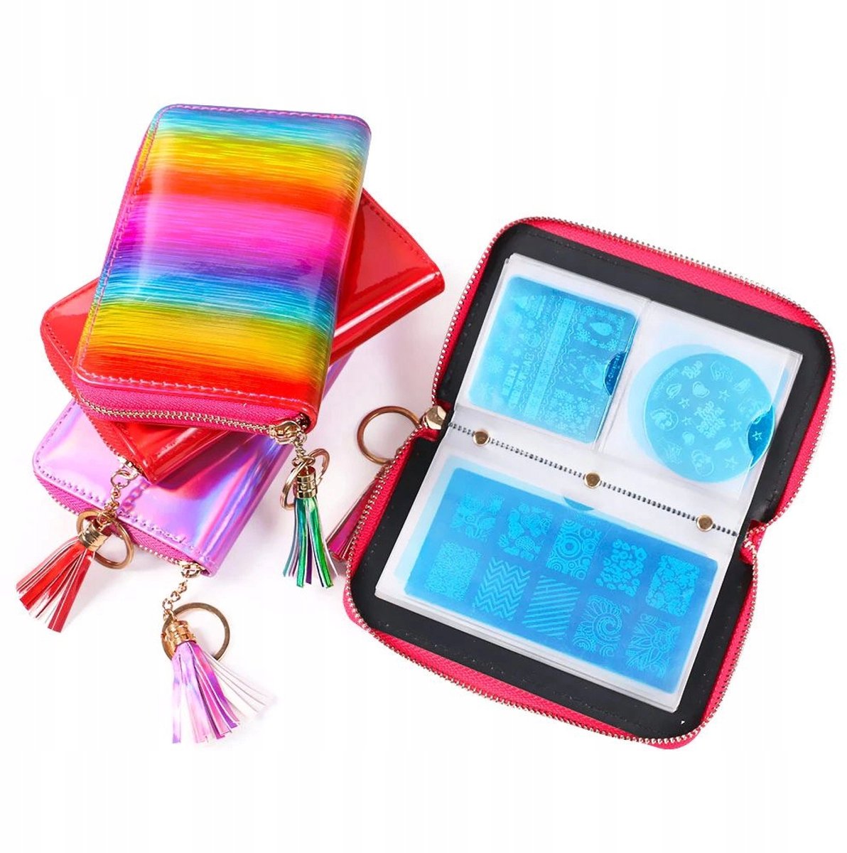 Born Pretty - Nagelstempel Plaathouder - Regenboog Holografisch - 24 Vakjes - Herbruikbaar