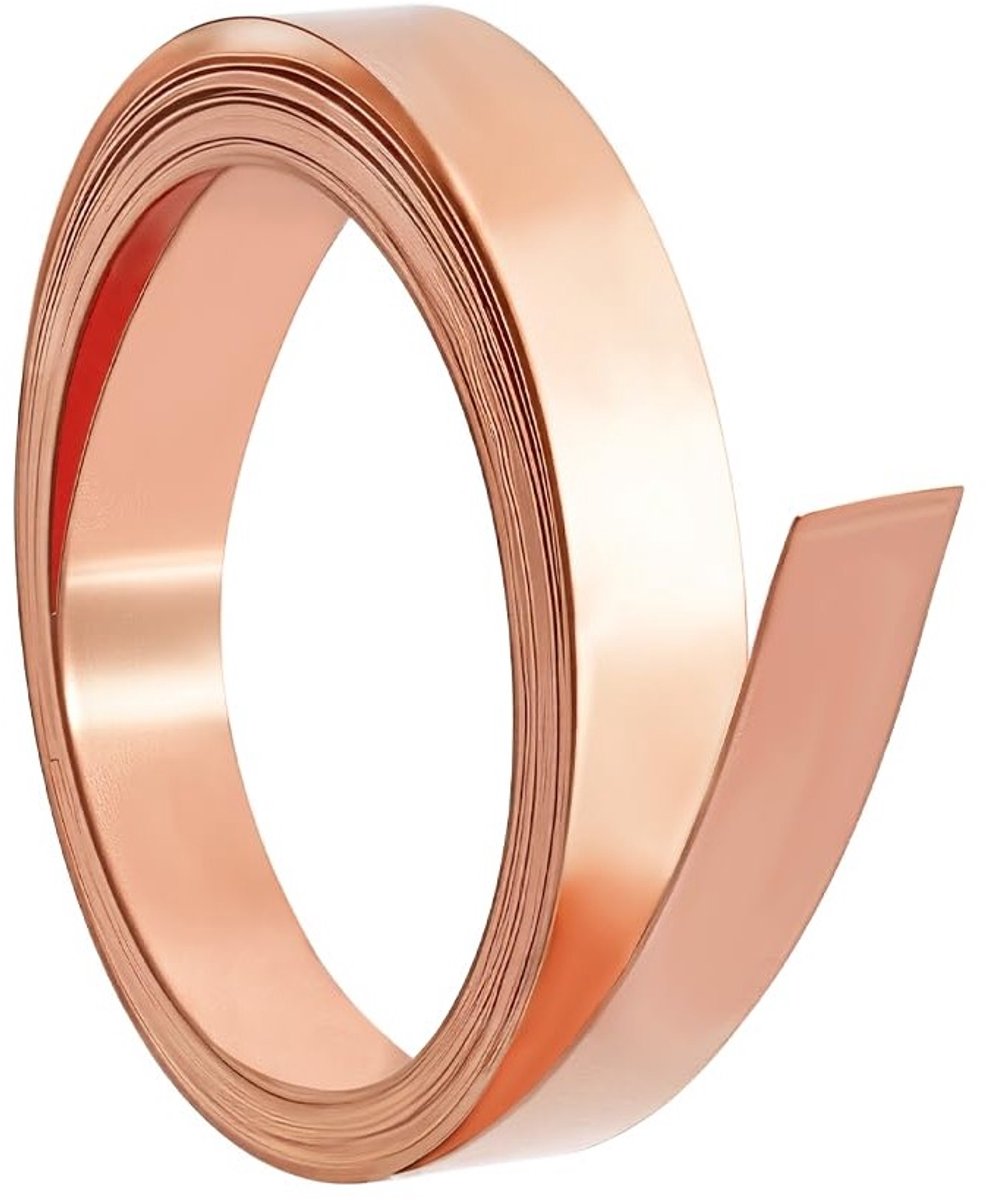 4 meter Koperfolie 10 x 0,2 mm - Platte Metaalband voor Sieraden maken, Ambacht en Elektrische Reparaties