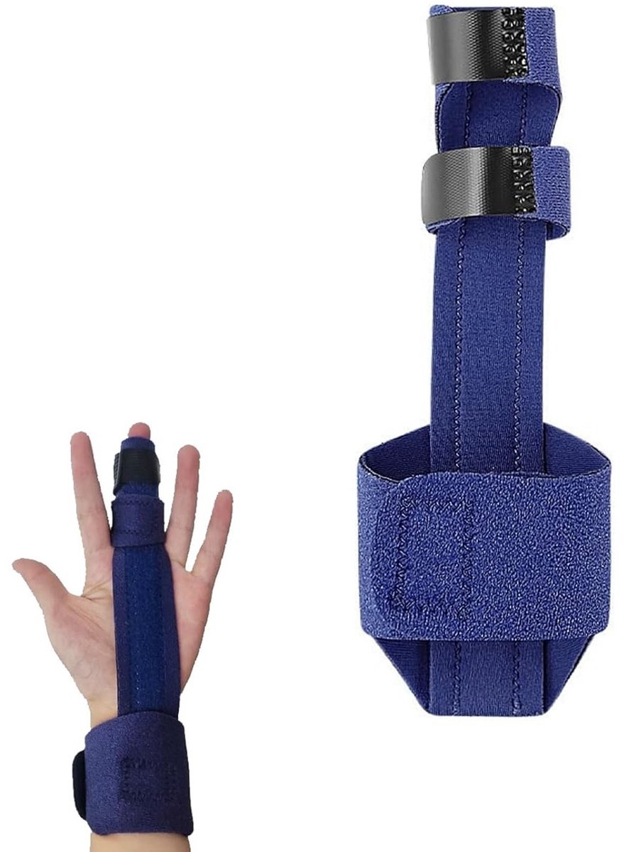 Verstelbare hand- en vingerbrace met metalen spalk - Zwart - Ondersteuning voor vingers en pols bij herstel en pijnverlichting