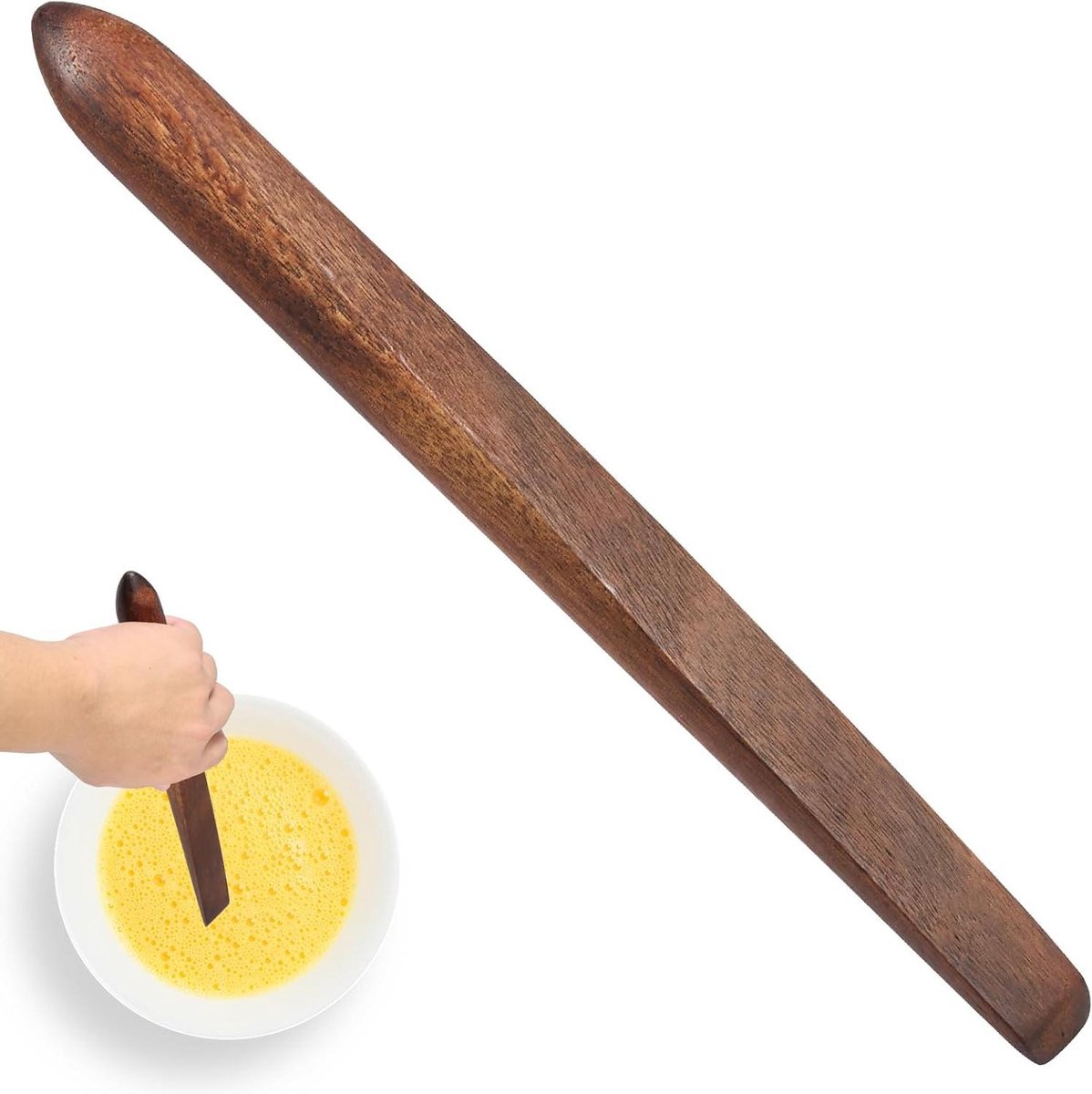 Houten Deeg Spatel - Brood Spatel Mengstok - Brood Bakken - Uniek Ontwerp - 28 cm - Houtkleur