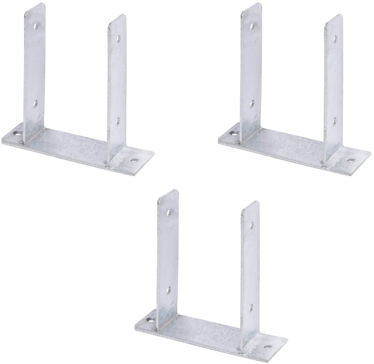 Alberts 213046 U-paalhouder | om op te schroeven | thermisch verzinkt | vrije breedte 121 mm | set van 3