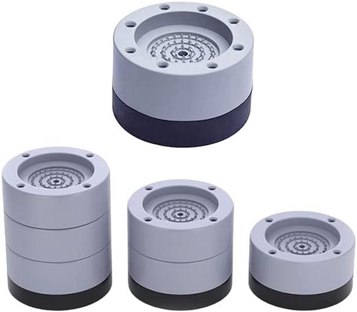 Wasmachine Voeten - Anti-slip Dempers - Apparaten Stabiliseren - Trillingen Dempen - 4 stuks - Grijs