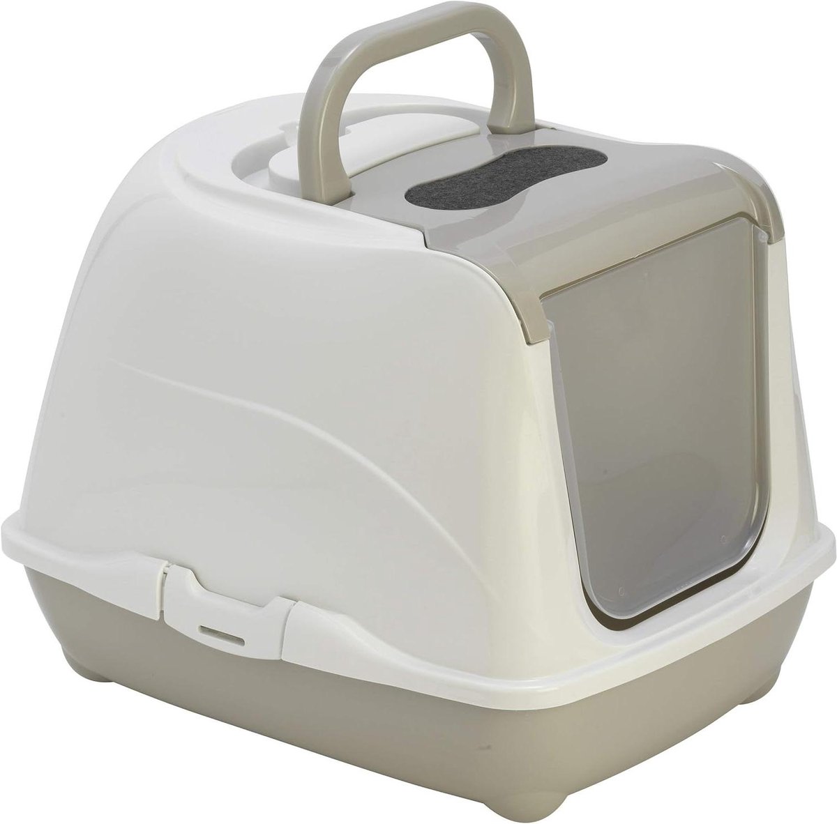 Kattenbak - Kattenbak met Schep - Hygiënisch Huisdier - Gemakkelijk Schoon te Maken - 57 cm - Grijs