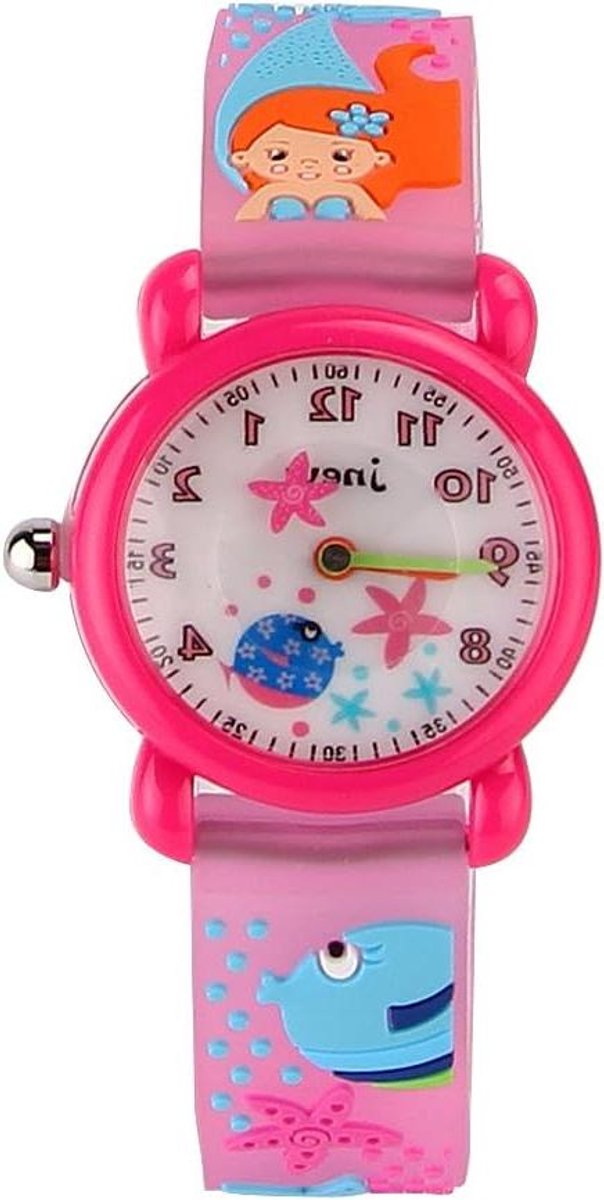 Kinderhorloge Waterdicht - Kindershorloge Meisjes - Dagelijks Gebruik - Siliconen Band - Diameter 2.5 cm - Roze