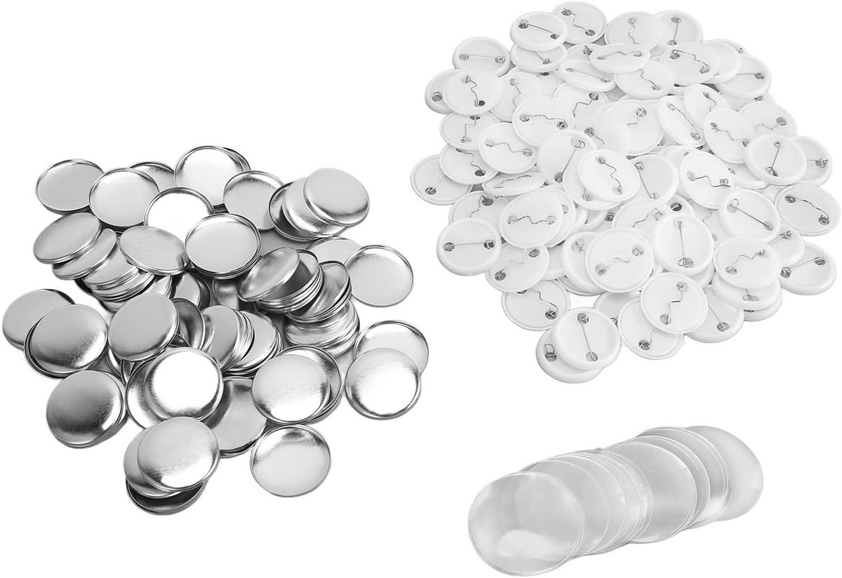 100 Sets DIY Pin Badges Ronde Vorm Metalen Achterkant Broche voor Creatief Handwerk en Badge Maker (25MM)