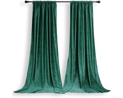 Verduisterende Gordijnen - Fluwelen Gordijnen - Slaapkamer Decoratie - Uniek Embossing Proces - 244 x 132 cm - Groen