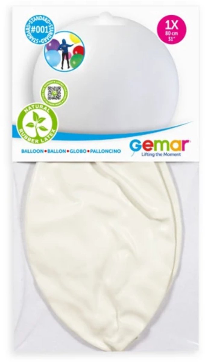 Topballon Latex - Wit - 80 cm