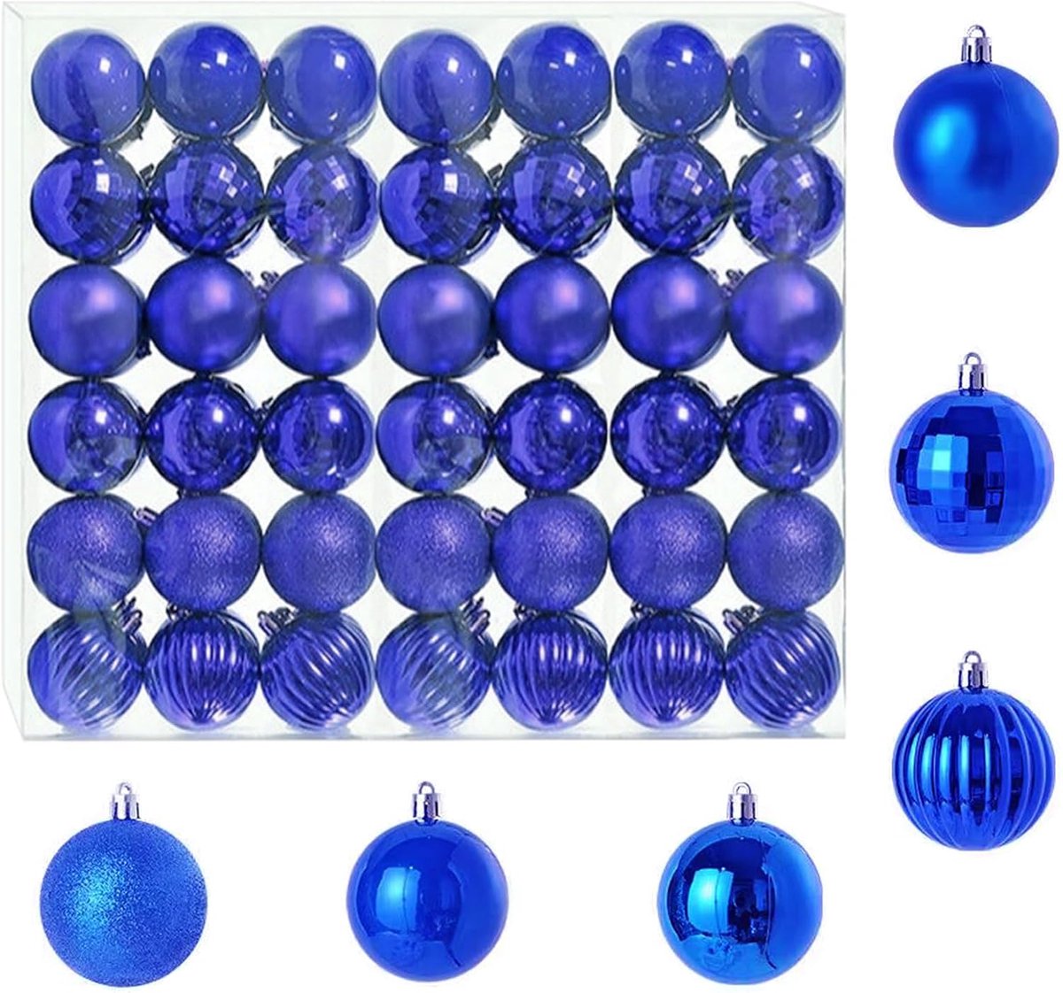 Shiny Christmas Baubles - 42 Pieces Shatterproof Decoration - Mini Christmas Tree Balls voor Feestdagen en Bruiloften 3cm (Blauw)