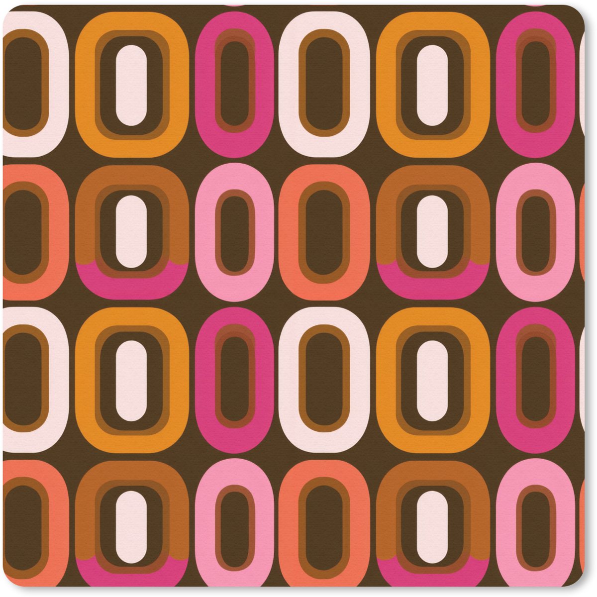 Muismat 20x20 cm - Mousepad Modern - Retro - Kleurrijk - Muismatten