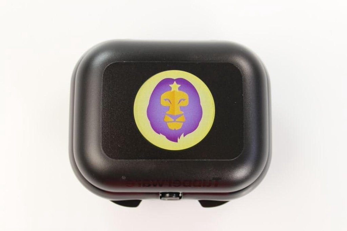 Lunchbox Mini Twin - Draagbare Container - Eten Meenemen - Veiligheidssluiting - 10 cm - Zwart