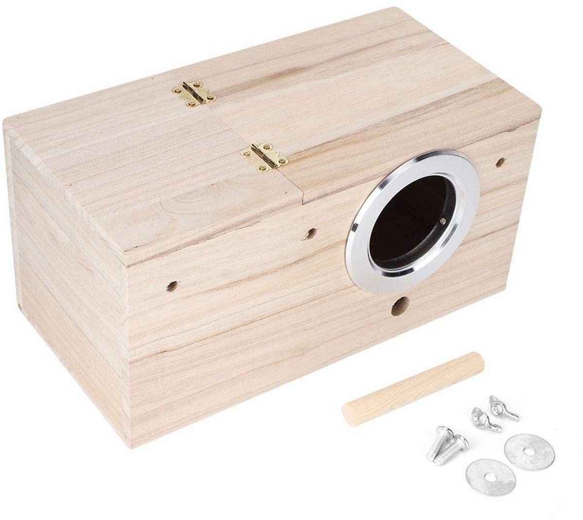 Vt products - Duurzame Houten Vogels Nest - Vogelhuis voor Cockatiels - Natuurlijke Fokkerij Box - Geschikt voor Kleine Dieren - Perfect voor Vogellie