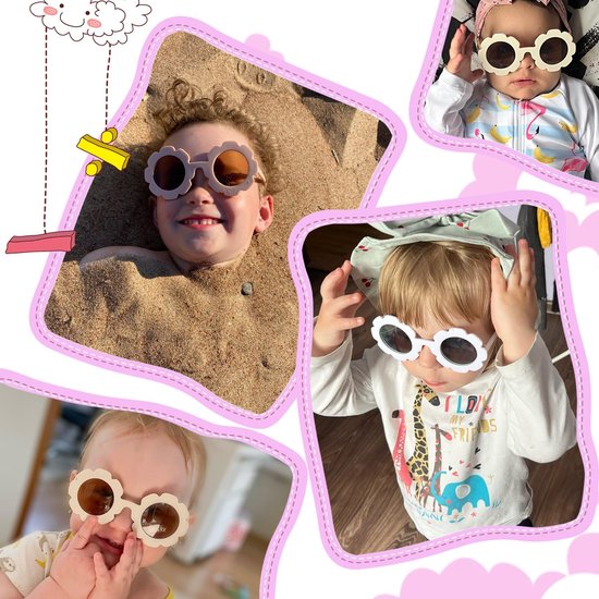 Kinder Zonnebrillen Set - Bloem Zonnebrillen - Feestjes en Buiten - 12 Kleur Opties - 2 Stuks - Gekleurd van Kinder — afbeelding 2