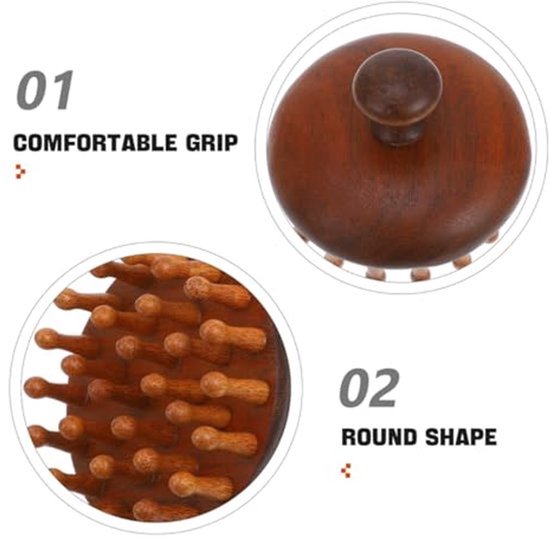 Wooden Massage Comb Wooden Scalp Massage Device Wooden Massage Body Brush Scalp Massage Comb Head Massage Comb Portable Wooden Scalp Comb Portable Hair Massage Brush Guasha Tool van Merkloos — afbeelding 4