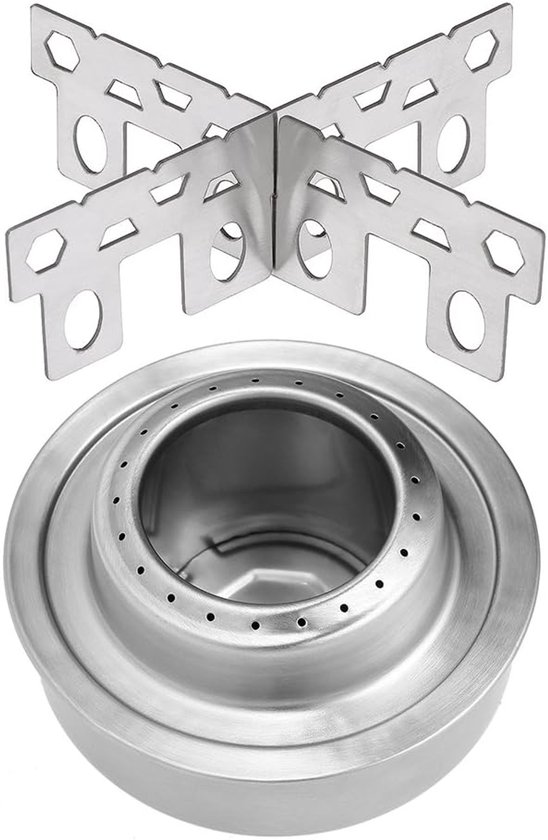 Outdoor Alcohol Fornuis, Combo Koker Set Mini Draagbare Alcohol Kachel met Kruis Houder Koker, Alcohol Stove Met Rek — afbeelding 4