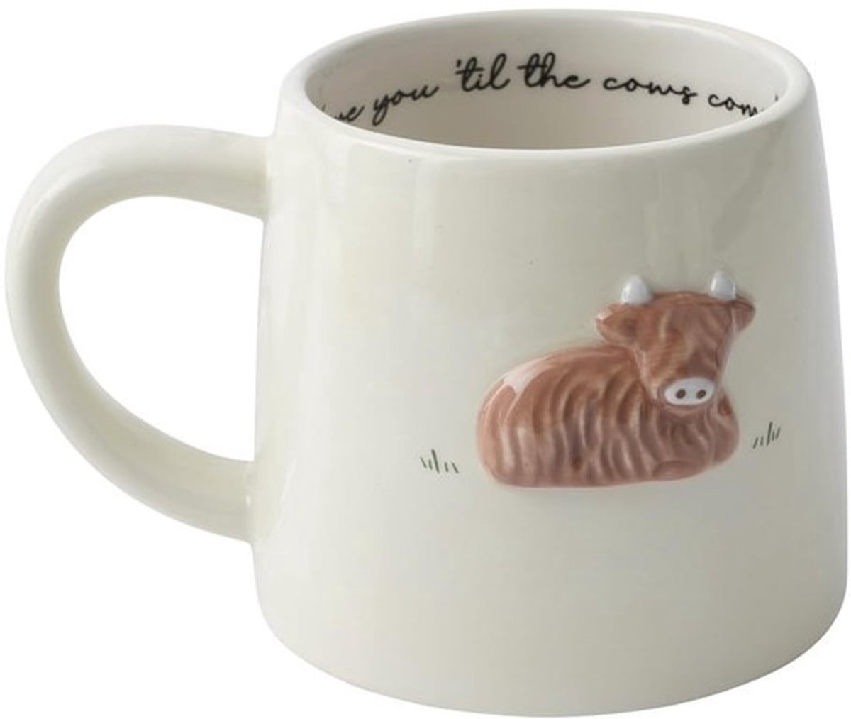 Stoer Bramble Farm GB07497 - Highland Cow Steenwaren Mok - 300ml - Inclusief Cadeaudoos