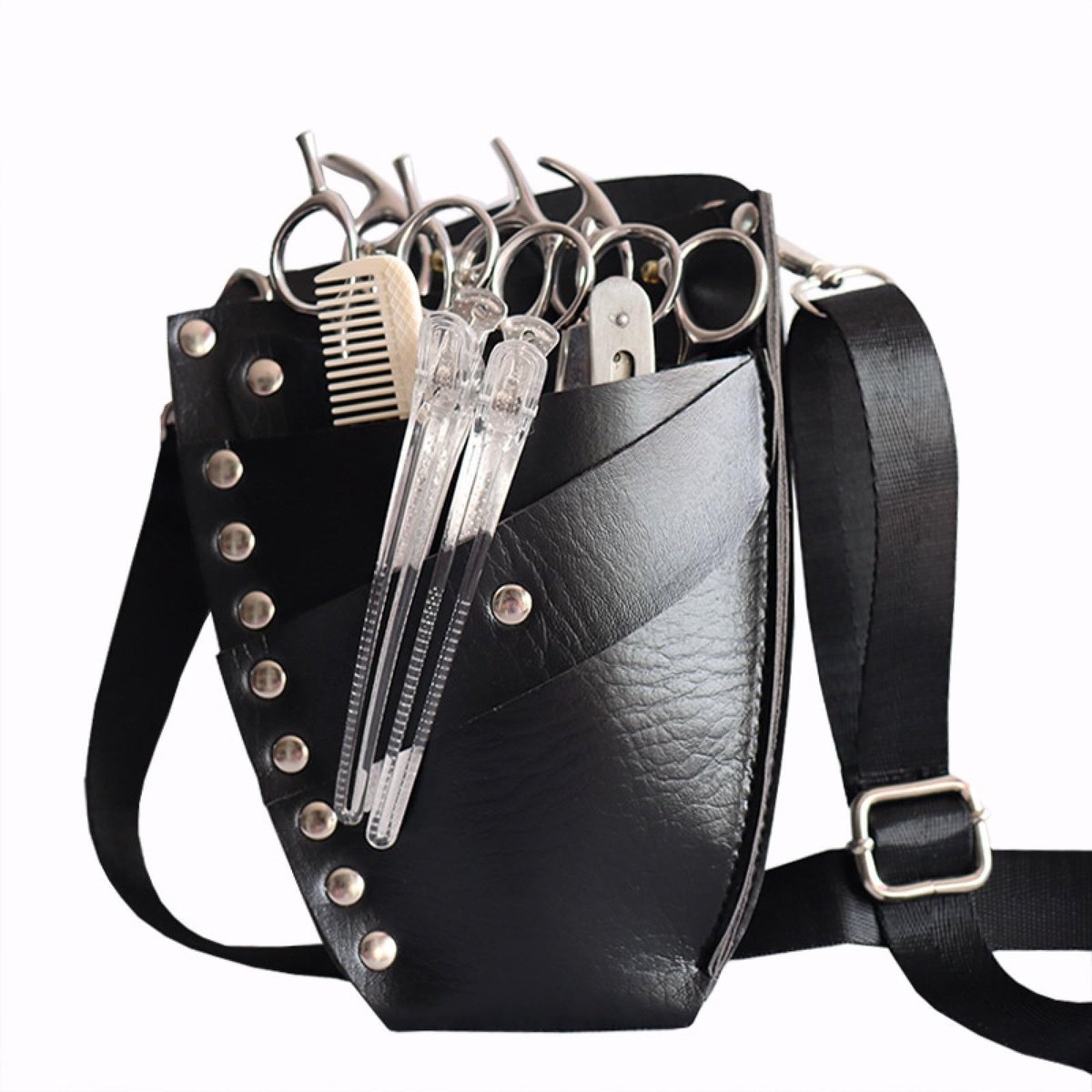 aladdien - PU lederen kapperstas - Kappersgereedschap - Professioneel en duurzaam - Compact formaat - Schaarholster - Geschikt voor haarstyling - Id...