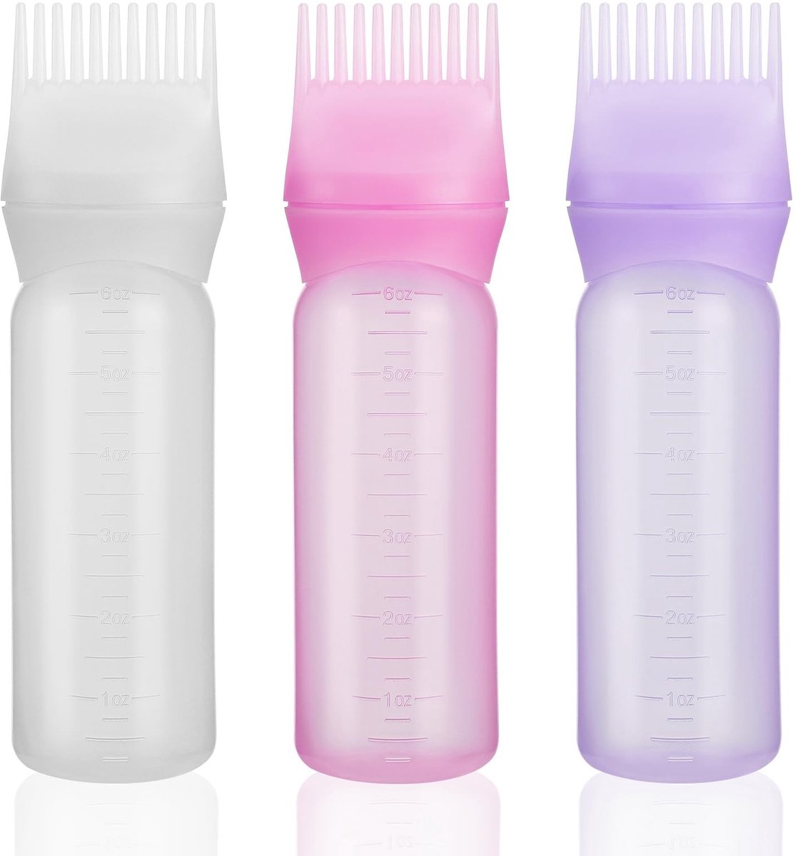 aladdien - Haarolie-applicator - Professionele haarverfflessen - 3 stuks - Voor haarverzorging - Herbruikbaar - Geschikt voor volwassenen