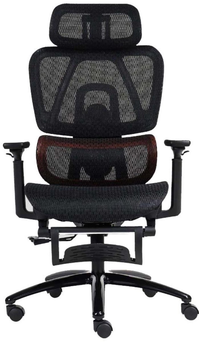 Meetion CHR32 - Ergonomische Gaming Stoel - Verstelbare Rugleuning - Mesh Design - Voetensteun - 3D Armleuningen - Zwart