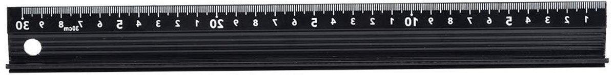 Aluminium Snijliniaal met Rubber Strip voor Precisie Metingen van Leer, 30 cm L-vormige Liniaal