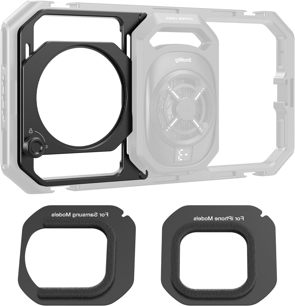 67mm Draadfilteradapter met Afneembare Zonnekappen voor Universele Telefoonhoesjes, Geschikt voor iPhone, Samsung en Andere Smartphones