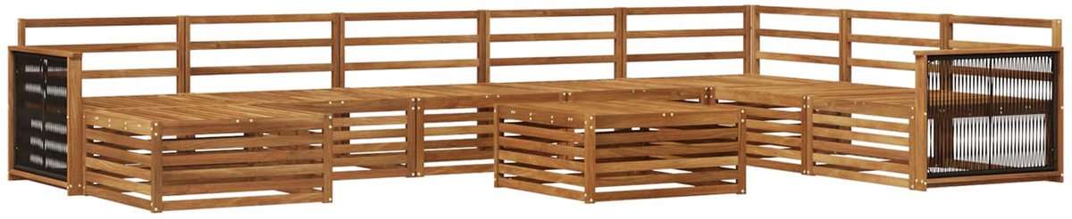 vidaXL Buiten - bank - set - 9 - st - 7-zits - Naturel - Massief - Acacia - Hout