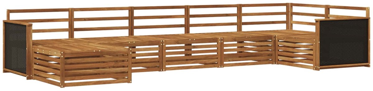 vidaXL Buiten - bank - set - 7 - st - 7-zits - Naturel - Massief - Acacia - Hout