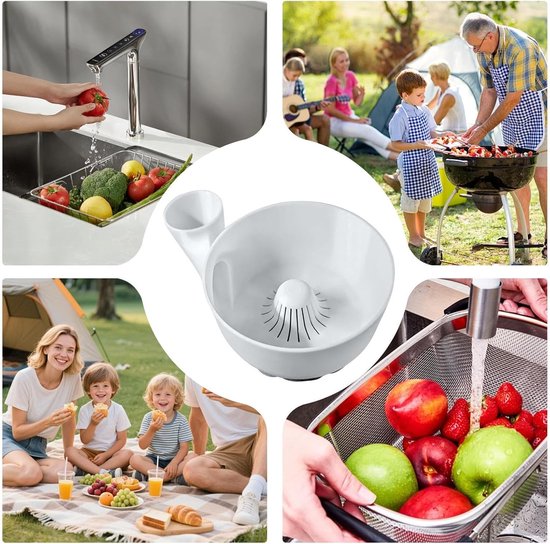 Fruit Wasser - Groente Sla Spinner - Maaltijd Voorbereiding - Waterbesparend - 23 cm - Wit van Merkloos — afbeelding 5