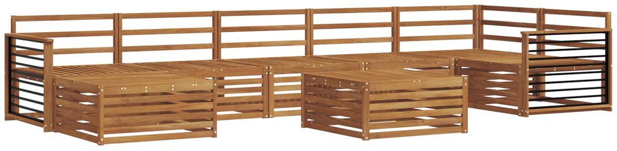 vidaXL Buiten - bank - set - 8 - st - 7-zits - Naturel - Massief - Acacia - Hout