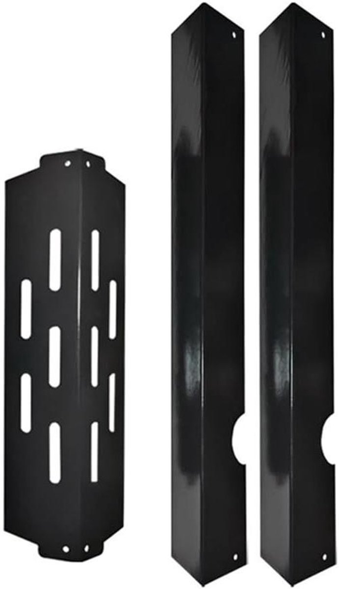 Barbecue Warmtegeleidingsplaat - Grill Hitteplaat - Gelijkmatig Grillen - Robuust Staal - 46 x 17 x 8 cm - Zwart