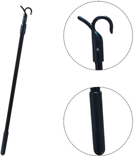 Raamopener Telescoopstok - Verstelbare Stang Haken - Hoge Ramen Openen - Lichtgewicht Aluminium - 30-60 cm - Zwart — afbeelding 5