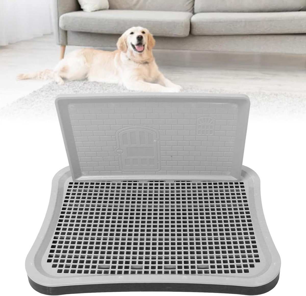 Hondentraining Toilet - Puppy Potje - Zindelijkheidstraining Hond - Afneembare Plasbladen - 51x38x27cm - Zwart