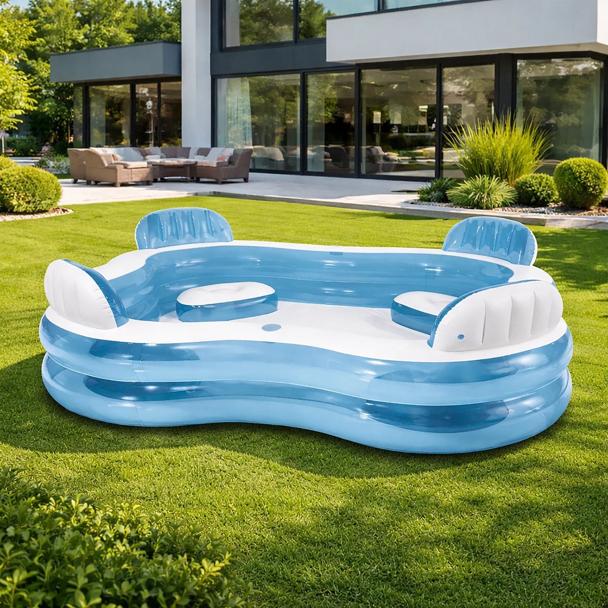 Intex Piscine gonflable avec sièges Blanc | Swiminn Intex Piscine gonflable avec sièges Blanc | Swiminn