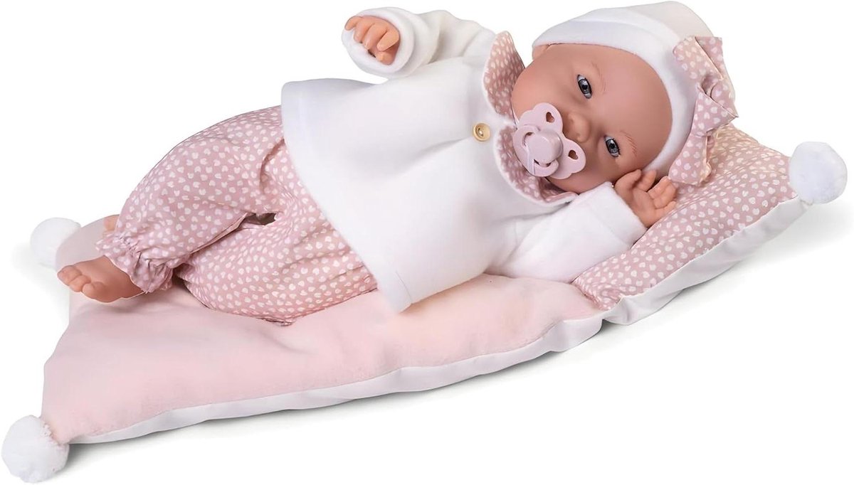 Babypop met Geluid - Huilpop Reborn - Kinderspel - Reageert op Fopspeen - 37 cm - Meerkleurig