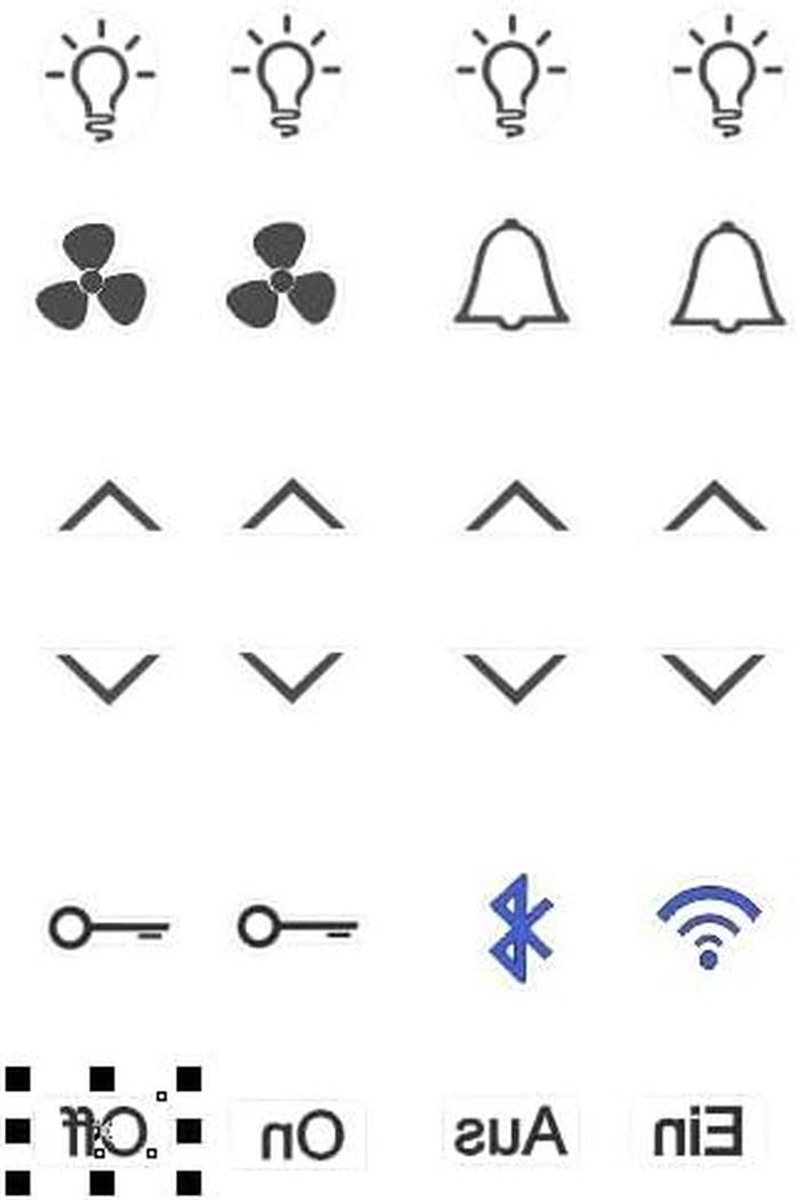 Schakelstickerset - Sticker set - Smart Home - Waterbestendig - 14 mm - Transparent