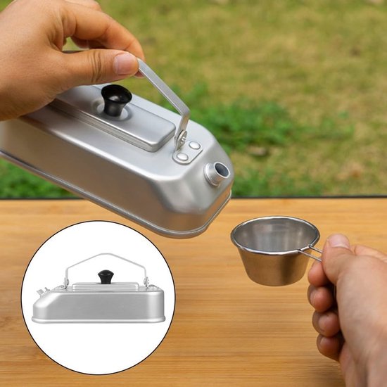 Camping Waterkoker - Outdoor Fles - Buiten Koken - Lichtgewicht Aluminium - 300ML Capaciteit - Zilver — afbeelding 5
